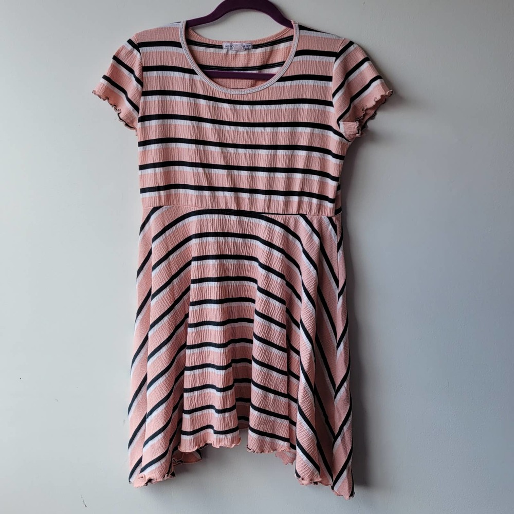 Casual Striped Pink Dress